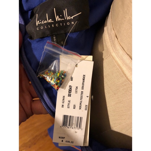 Nicole Miller Beaded asymmetrical statement dress - Picture 6 of 6